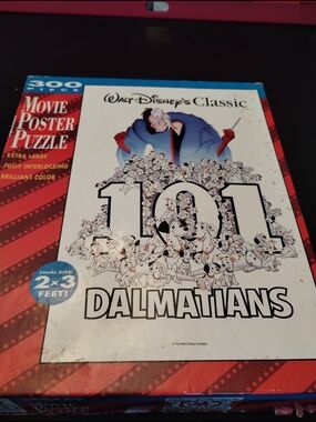 Walt Disney 101 Dalmatians Movie Poster Puzzle - White, Black, Red